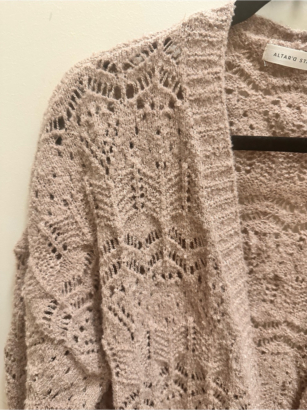 Altar’d State Grace Pointelle Cardigan, size S - Picture 3 of 4